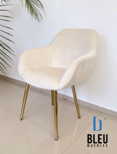 Silla Velvet con brazos – Beige - comprar en línea