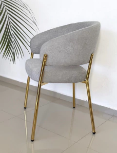 Silla Glam con brazos - Gris - Bleu Muebles