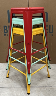 Banco tipo Tolix 76cm – Rojo - comprar en línea