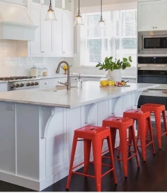 Banco tipo Tolix 66cm –Rojo - comprar en línea