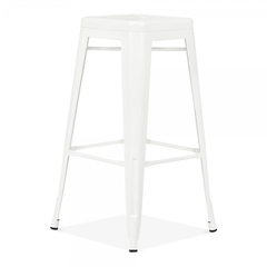 Banco tipo Tolix 76cm – Blanco - Bleu Muebles