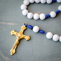 Terço de Nossa Senhora das Graças e a Medalha Milagrosa Branco e Azul - loja online