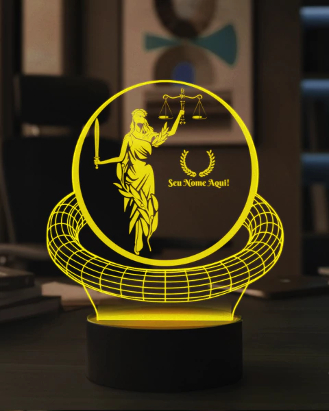 Luminária LED 3D De Mesa - Juiz / Advogado / Promotor - Personalizado - Presente Criativo - comprar online
