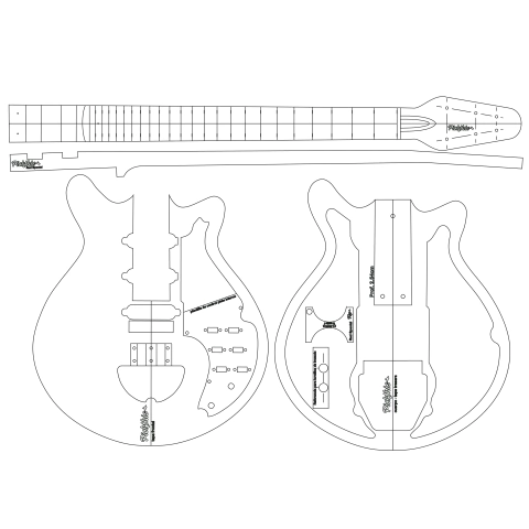 Brian May Red Special guitar template