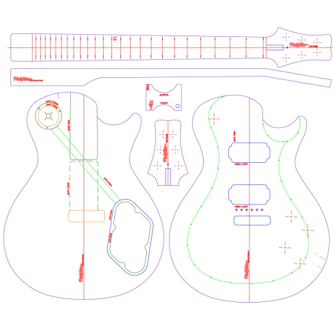 PRS Mc Carty Santana guitar template