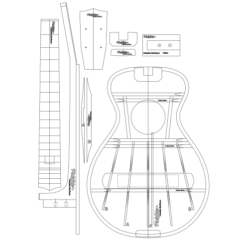 Baritone Ukulele template