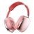 Auriculares inalámbricos P9 color rosa con diseño acolchonado y controles integrados