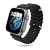 Reloj smartwatch T800 Ultra con pantalla digital mostrando la hora 10:09 y una imagen del planeta Tierra, correa negra de diseño perforado