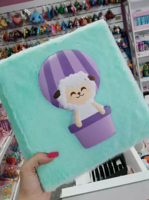 Carpeta Peluche N° 3 - Verde Agua - Ovejita