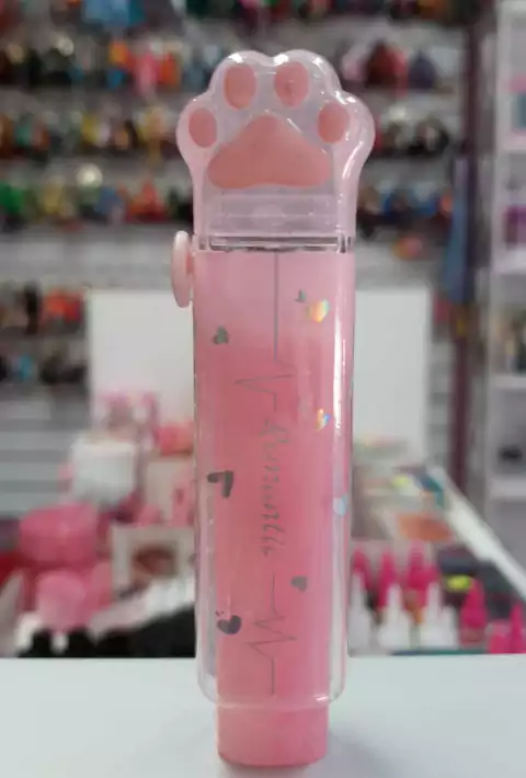 Goma Retráctil- Pata de Gatito- Rosa Glitter