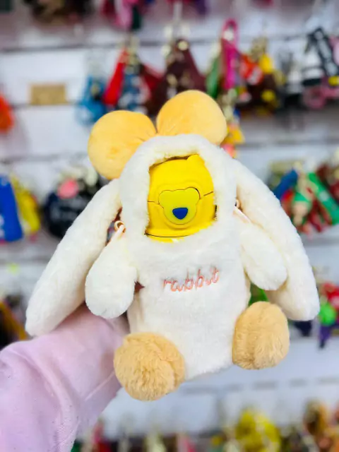 Botella Osito con ropa de conejito-Amarilla