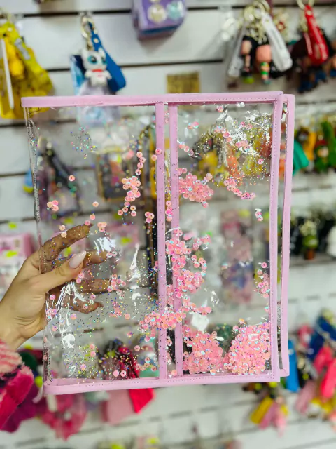 Cubre Carpeta A4- Glitter Rosa