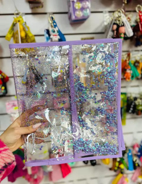 Cubre Carpeta A4- Glitter Violeta