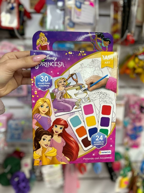 Set De Acuarelas Y Pincel - Princesas Disney