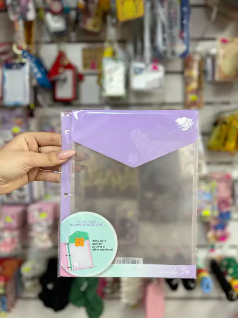 Sobre con Abrojo para Carpeta N3-Violeta Pastel
