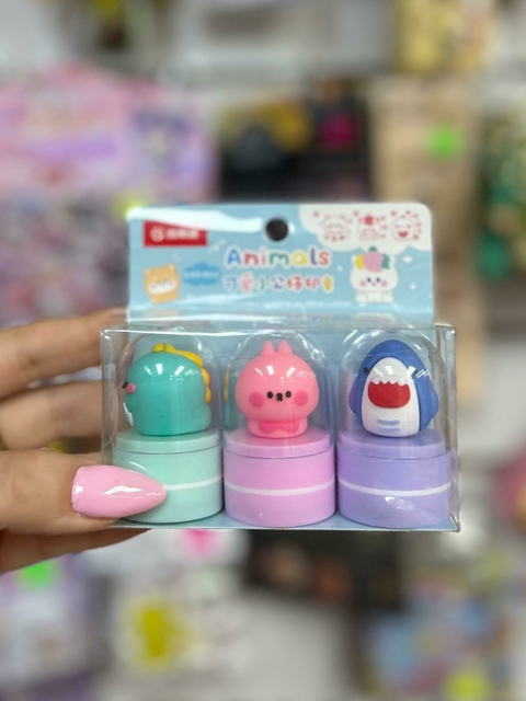 Kit de Sellos x3- Animalitos Azul
