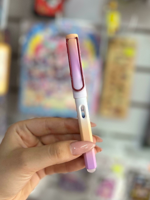 Pluma borrable kawaii con degradado-Rosa y naranja