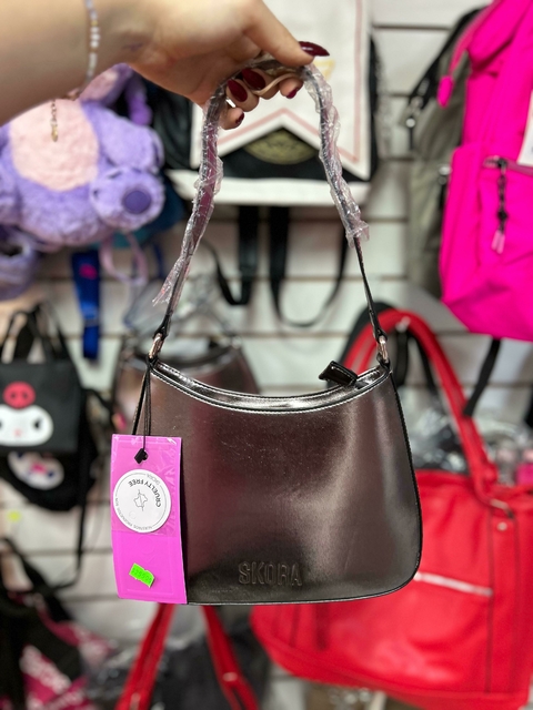 Cartera/ Bolso de Mano- Skora- Plateada