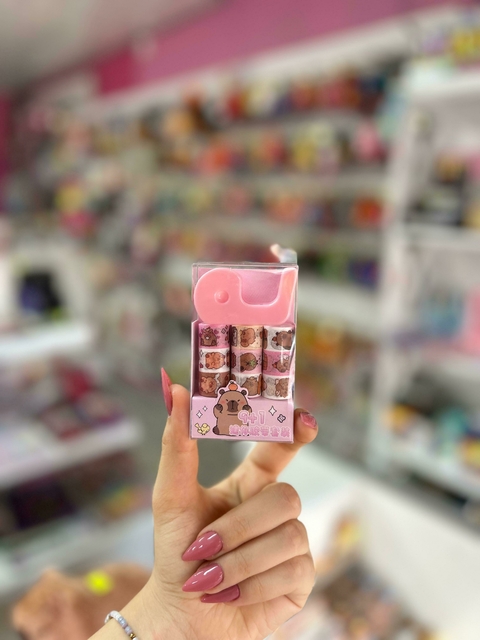 Cintas Decorativas- Washi Tape- Capybara Rosa