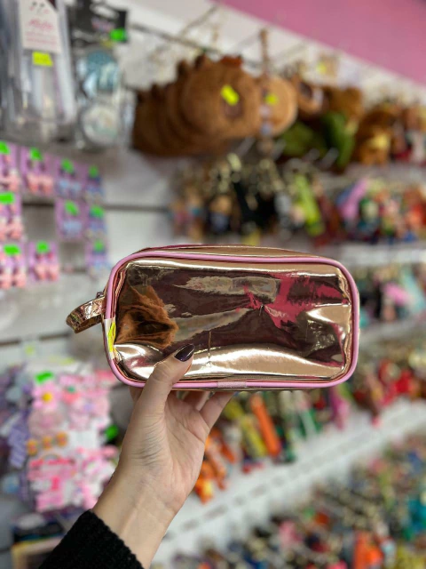 cartucheras con doble cierre- dorada - comprar online