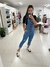 Macacão Jeans Longo Com Botões Frontal Lavagem Escura - comprar online