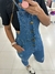 Macacão Jeans Longo Com Botões Frontal Lavagem Escura na internet