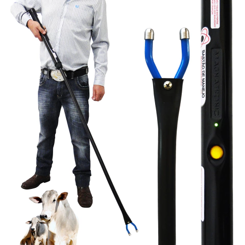 Bastão Manejo Magnatronic Ferrão Elétrico Picana Elétrica PPH7 Gado Choque Profissional Alta Potência Recarregável