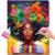 Mulher Negra com Flores Coloridas