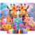 Girafas com Flores Coloridas