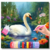 Cisne no Lago com Flores