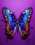 Borboleta Azul e Laranja Retrato - comprar online
