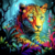Leopardo com Flores Coloridas - comprar online