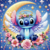 Stitch na Lua com Flores - comprar online