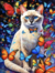 O Gato Branco com Borboletas - comprar online