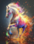 Cavalo Branco com Tinta Colorida - comprar online