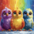 Filhotes de Corujas Coloridas - comprar online