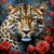Leopardo com Rosas - comprar online