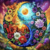 Yin Yang com Flores na internet