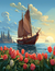 Barco com Tulipas - comprar online