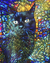 Gato Preto em Vidro Colorido - comprar online