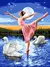 Bailarina com Cisnes no Luar - comprar online
