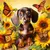 Dachshund Com Borboletas Laranjas - comprar online