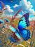Borboleta Azul Brilhante na Paisagem - comprar online