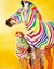 Zebras com Listras Coloridas - comprar online