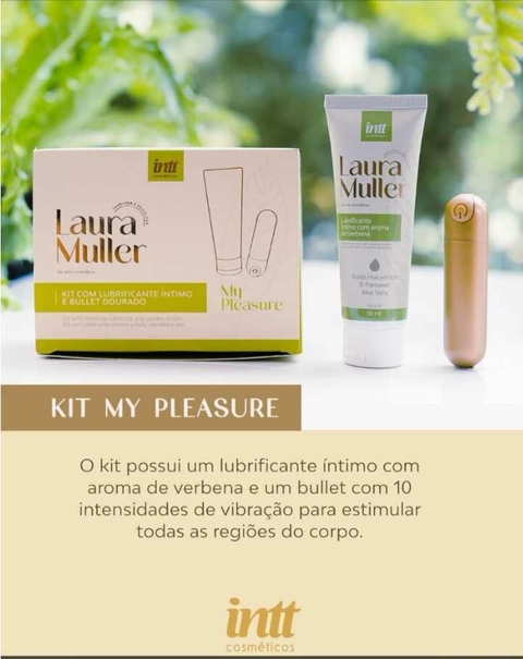 KIT LUBRIFICANTE ÍNTIMO E BULLET MY PLEASURE COM 10 MODOS DE VIBRAÇÕES LINHA LAURA MULLER INTT