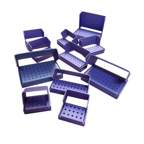 Broqueiro Lilás em ALUMÍNIO p/ Armazenamento e Esterilização de Brocas - Odontologia