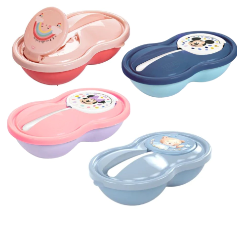Pote Infantil Papinha Com Colher Tampa Protetora Plasutil