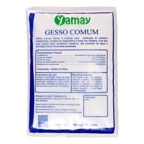 Gesso Comum tipo II 1kg - Yamay