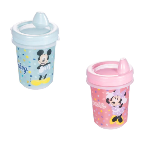 Copo Trio Minnie e Mickey Baby Infantil Com Tampa e Alça 330ml Plasutil