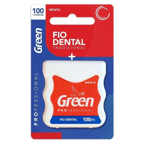 Fio Dental Encerado Tradicional Sabor Menta - Green